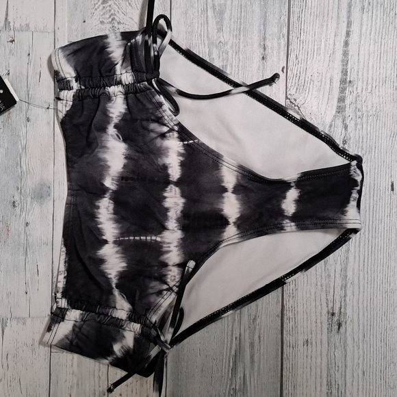California Waves Tie-Dyed High-Waist Bikini Swim Bottom Sm - Picture 5 of 10